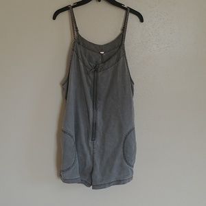 Free People denim grey romper size medium